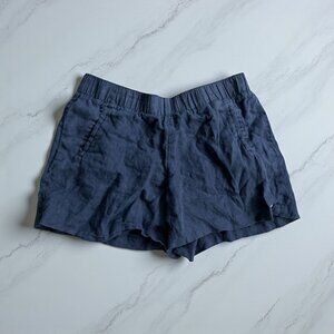 LILLY PULITZER Navy Blue 100% Linen Shorts Size Medium